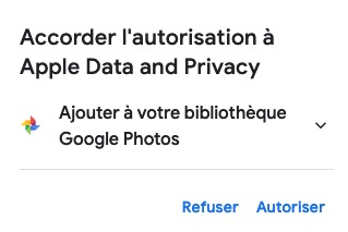 Transfert photos et vidéos iCloud compte Google