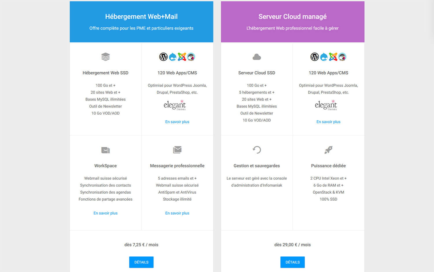 Hébergements web Infomaniak