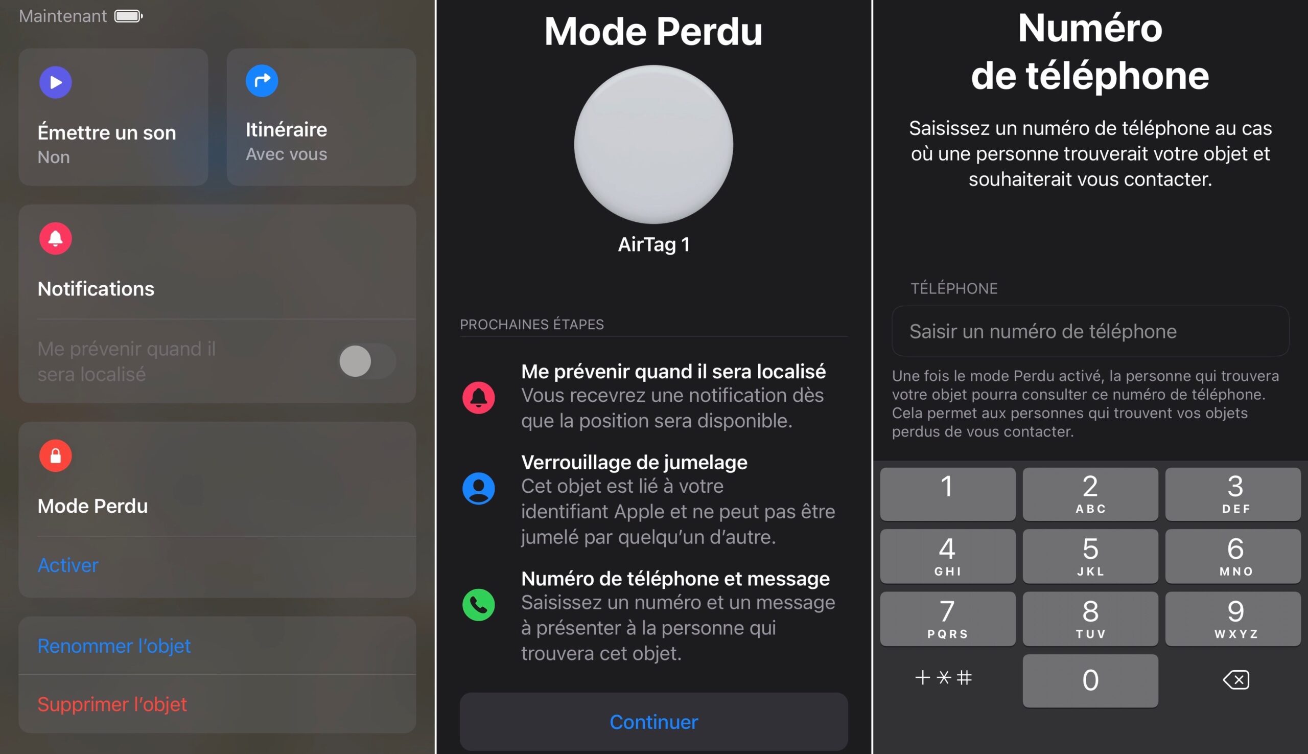 AirTag mode perdu