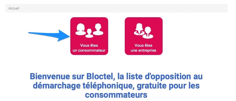 Bloctel tutoriel inscription