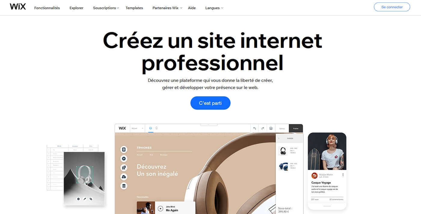 Créer site gratuit Wix