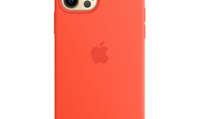 Coque en silicone pour iPhone 12 Orange électrique