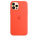 Coque en silicone pour iPhone 12 Orange électrique