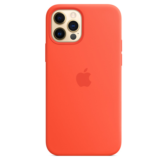 Coque en silicone pour iPhone 12 Orange électrique 