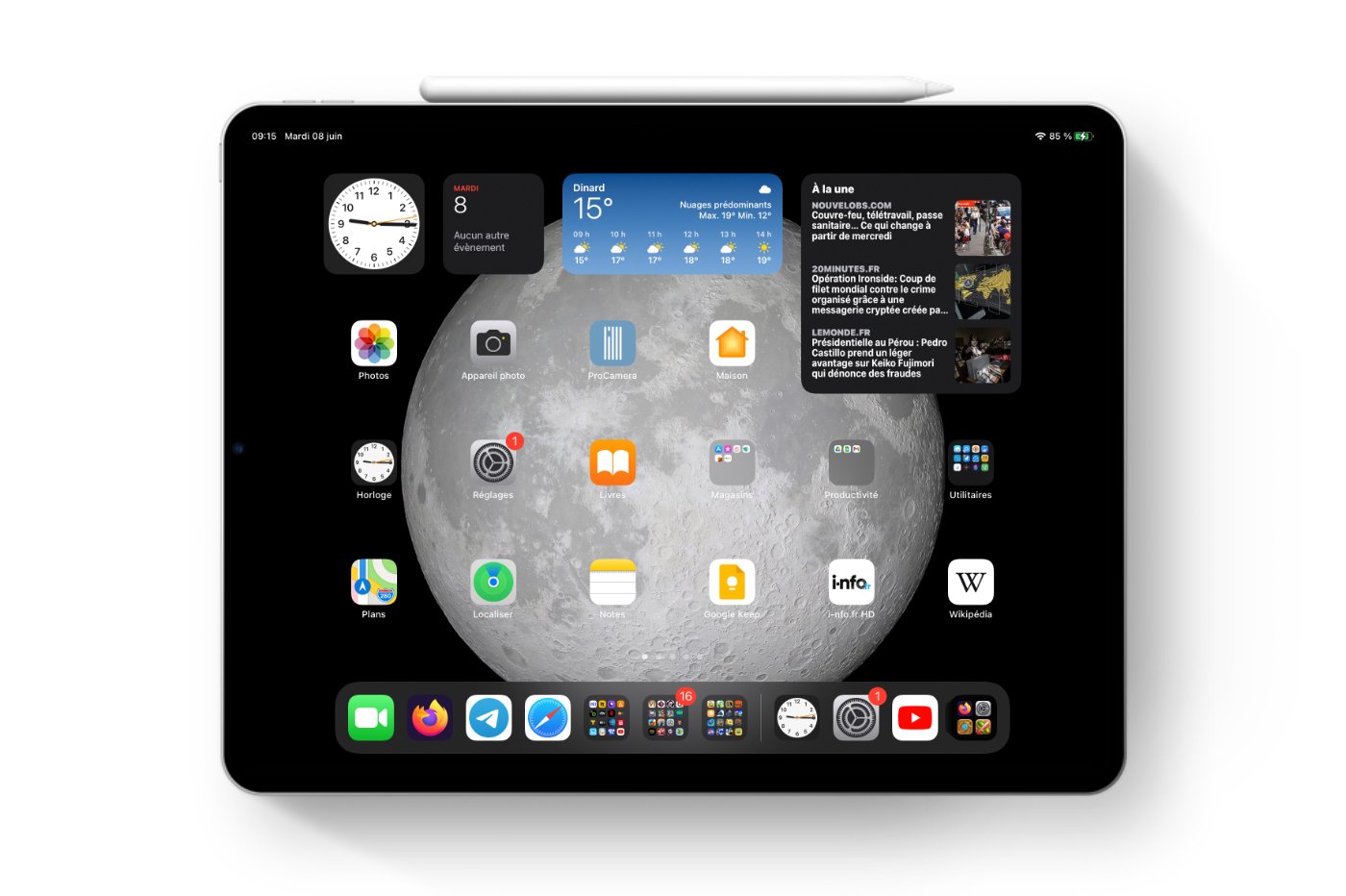 iPadOS 15 et écran d'accueil