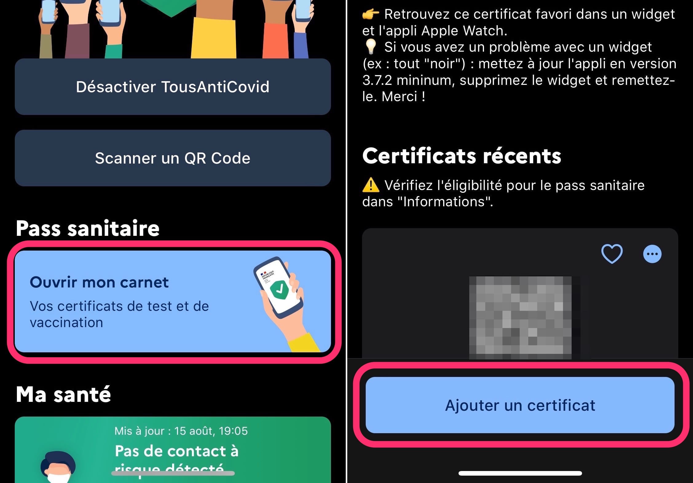 Pass sanitaire TousAntiCovid