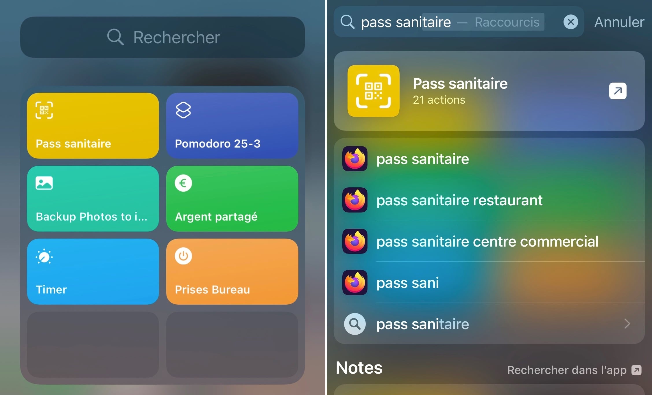 Raccourci iOS pass sanitaire