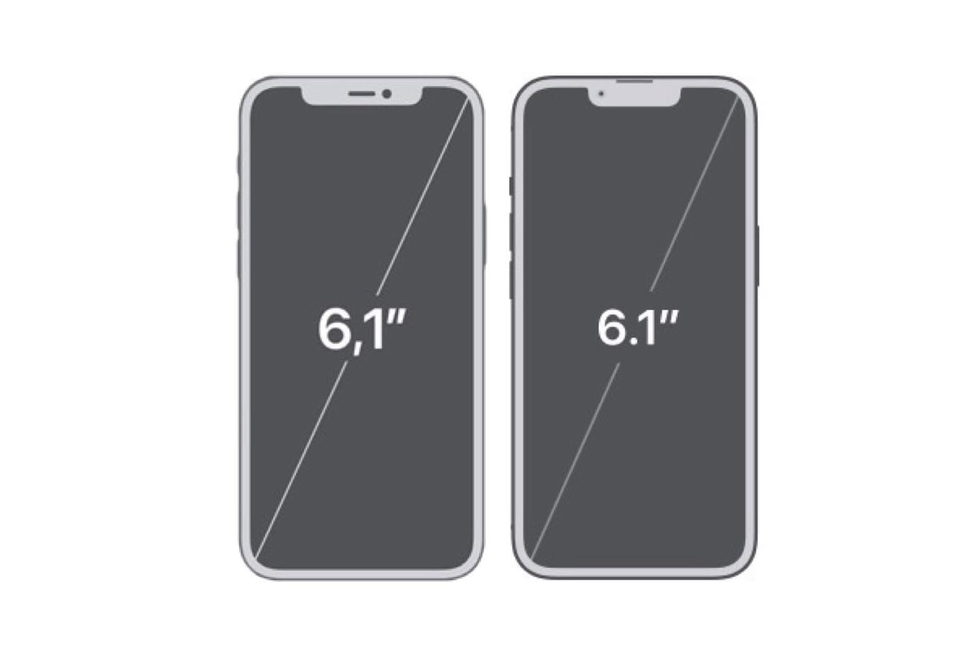 iPhone 12 à gauche, iPhone 13 à droite