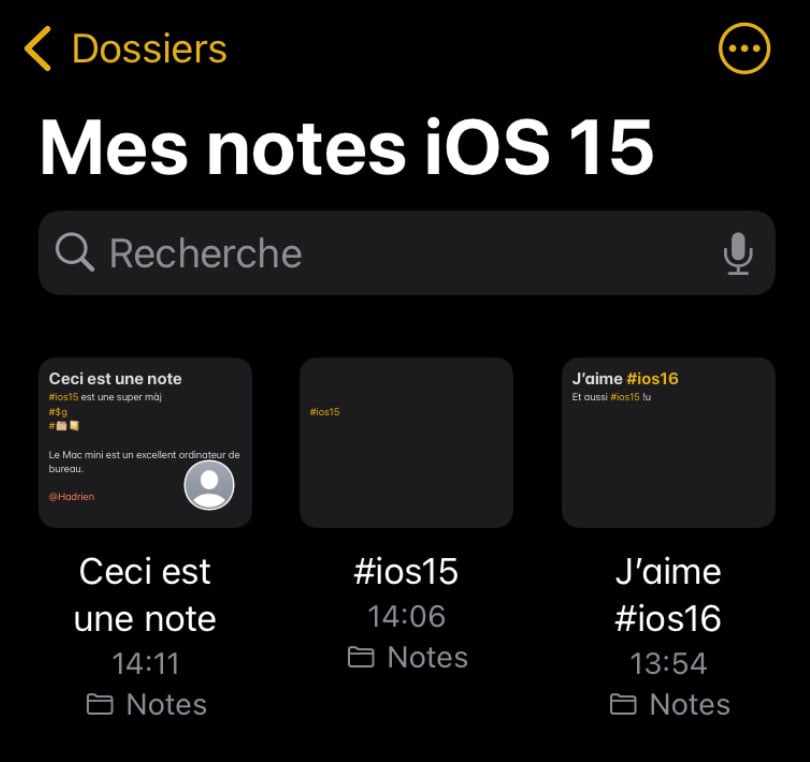 Notes iOS 15