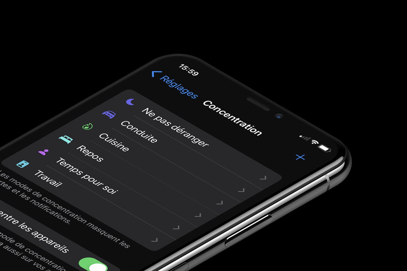 Tutoriel mode Concentration iOS 15