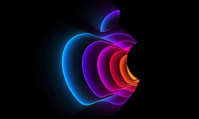 logo Apple multicolore sur fond noir