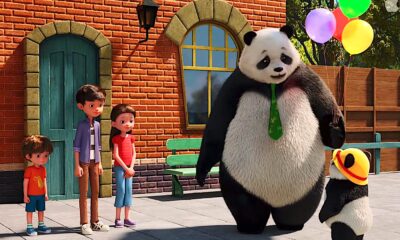 Panda et enfants dans la série Eau-paisible sur Apple TV+