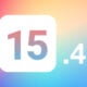iOS 15.4 avec fond multicolore