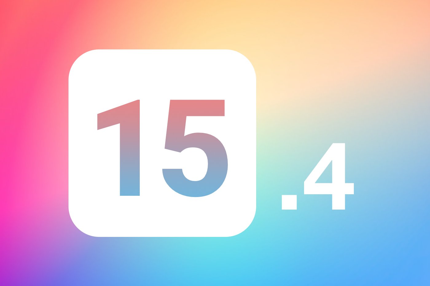 iOS 15.4 avec fond multicolore
