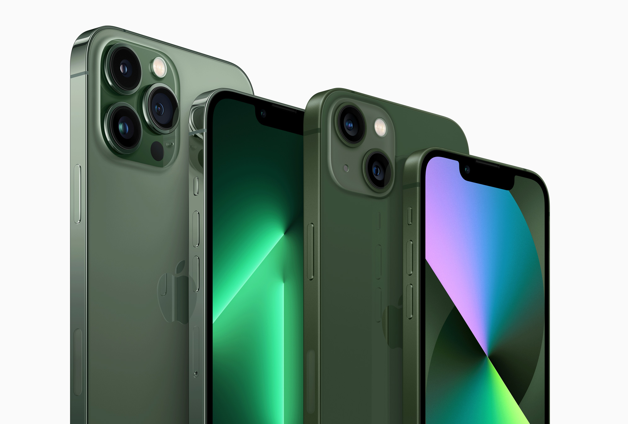 iPhone 13, 13 Pro, 13 Pro Max et 13 mini en vert