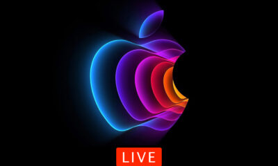 Logo Apple du Keynote du 8 mars avec indication Live pour direct iPhon.fr