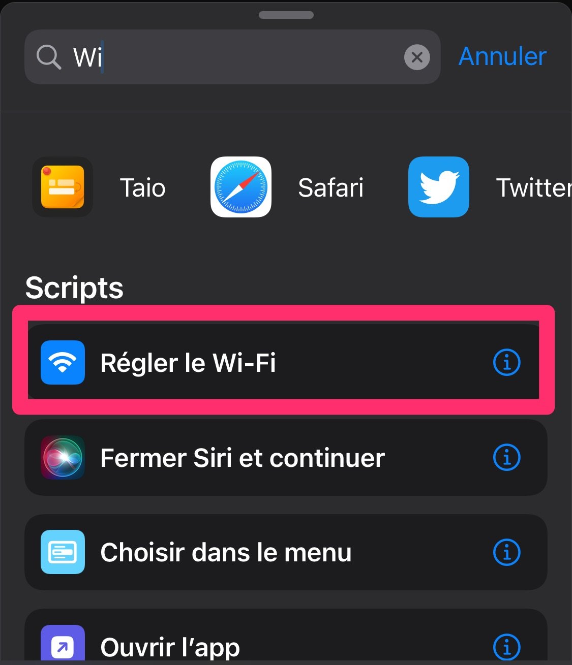 Wi-Fi Action iOS Shortcut