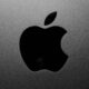 Logo Apple noir sur fond gris