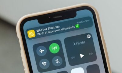 Notification raccourci iOS Wi-Fi et Bluetooth