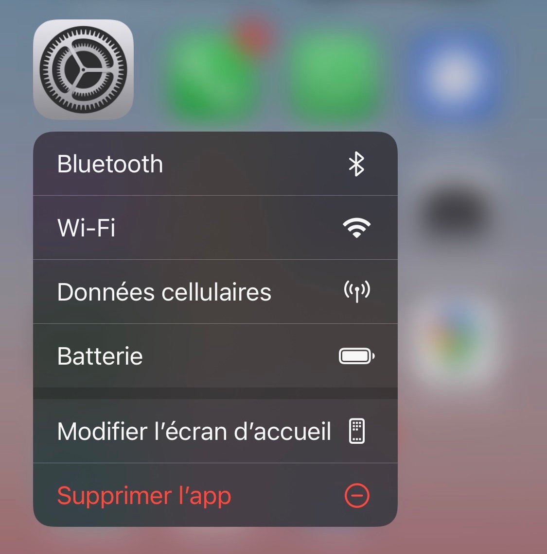 Disable Wi-Fi Bluetooth long press on iOS