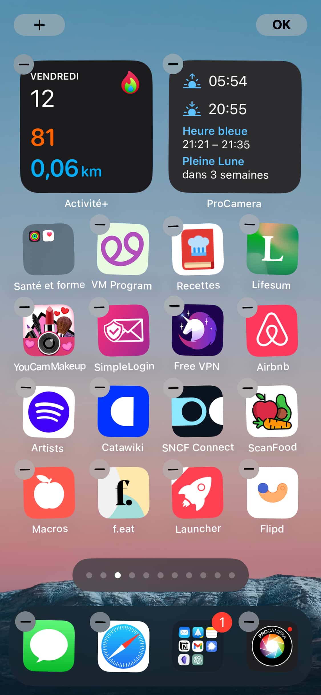 Modifier apps écrans accueil