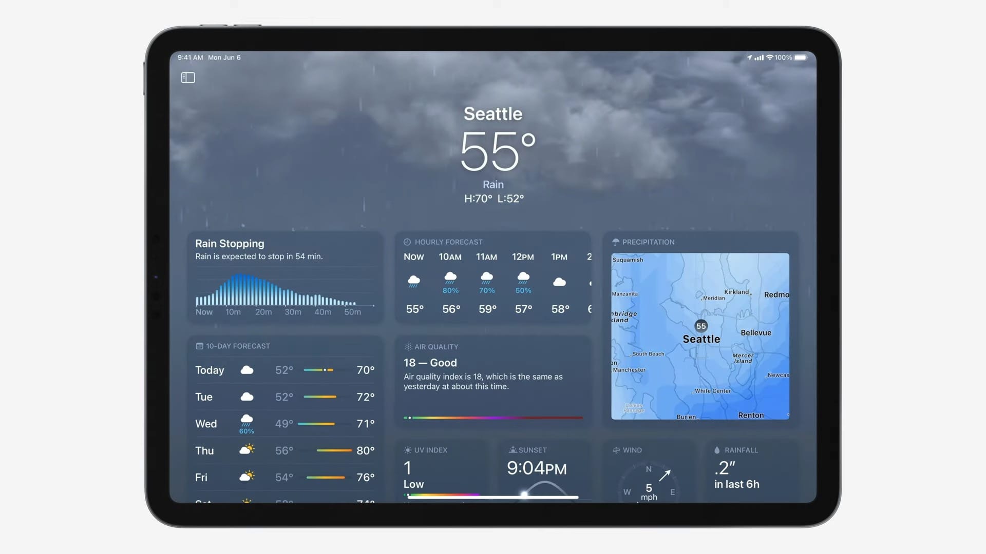 app native Météo iPadOS 16