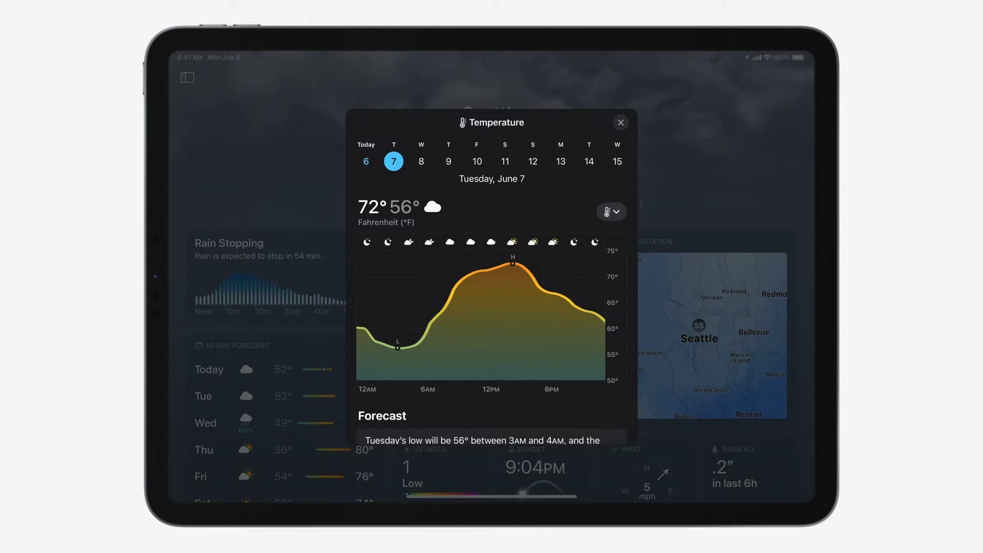App Météo sur iPadOS 16