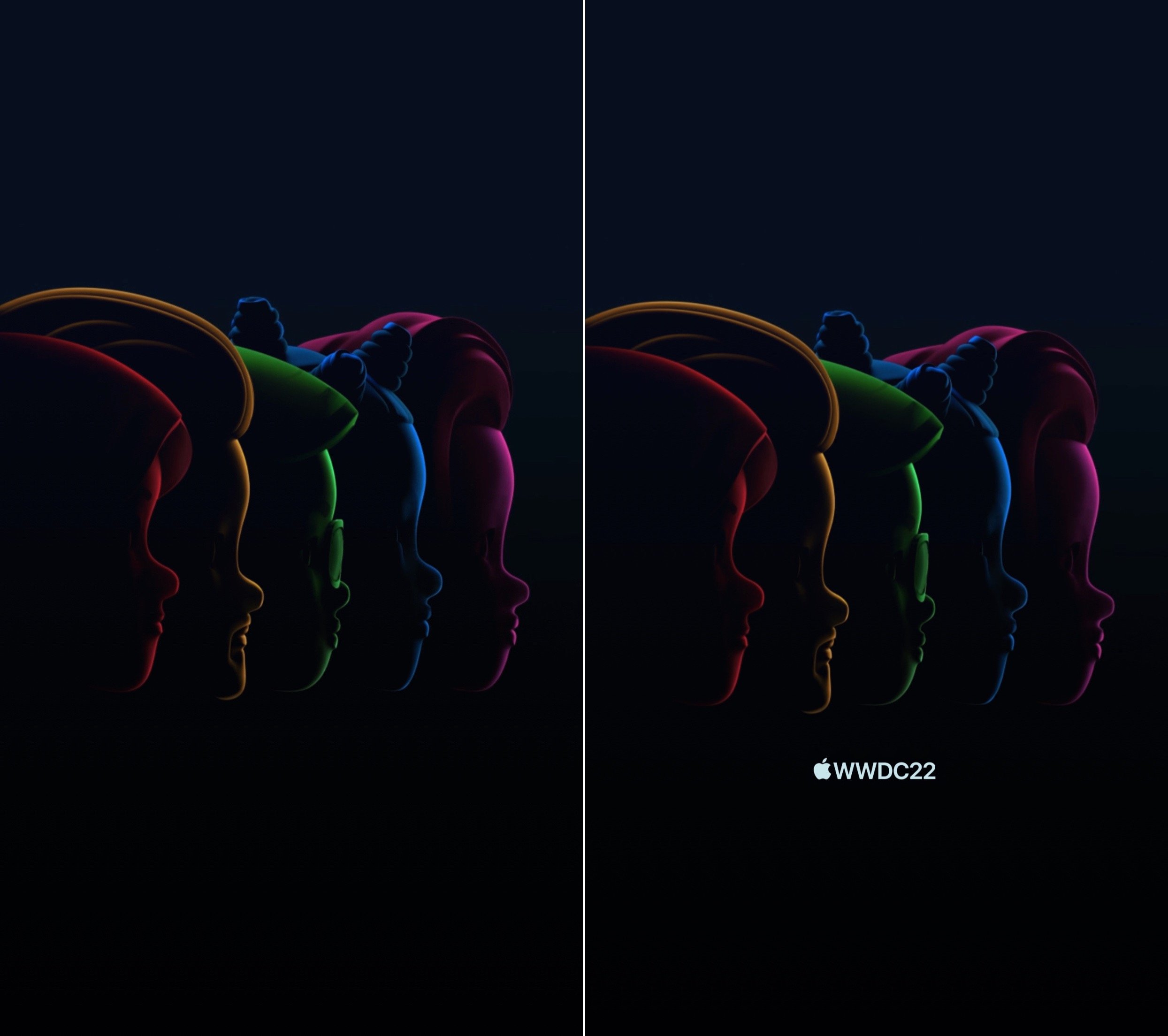 WWDC 2022 wallpaper with and without logo