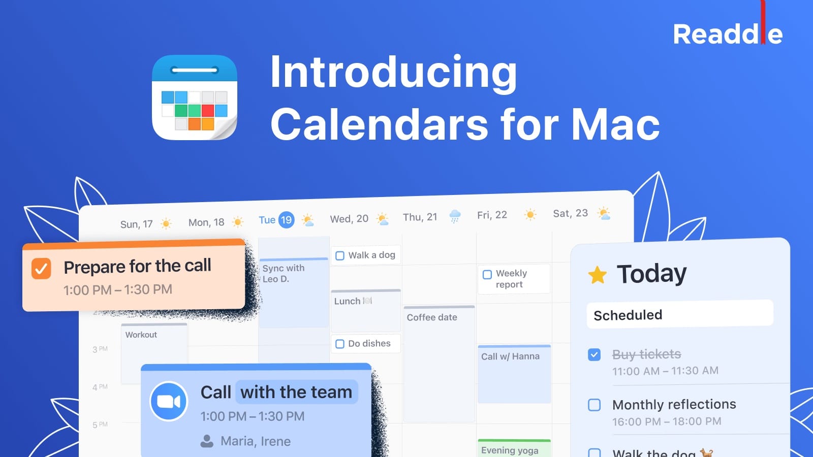 Présentation application Calendars Mac