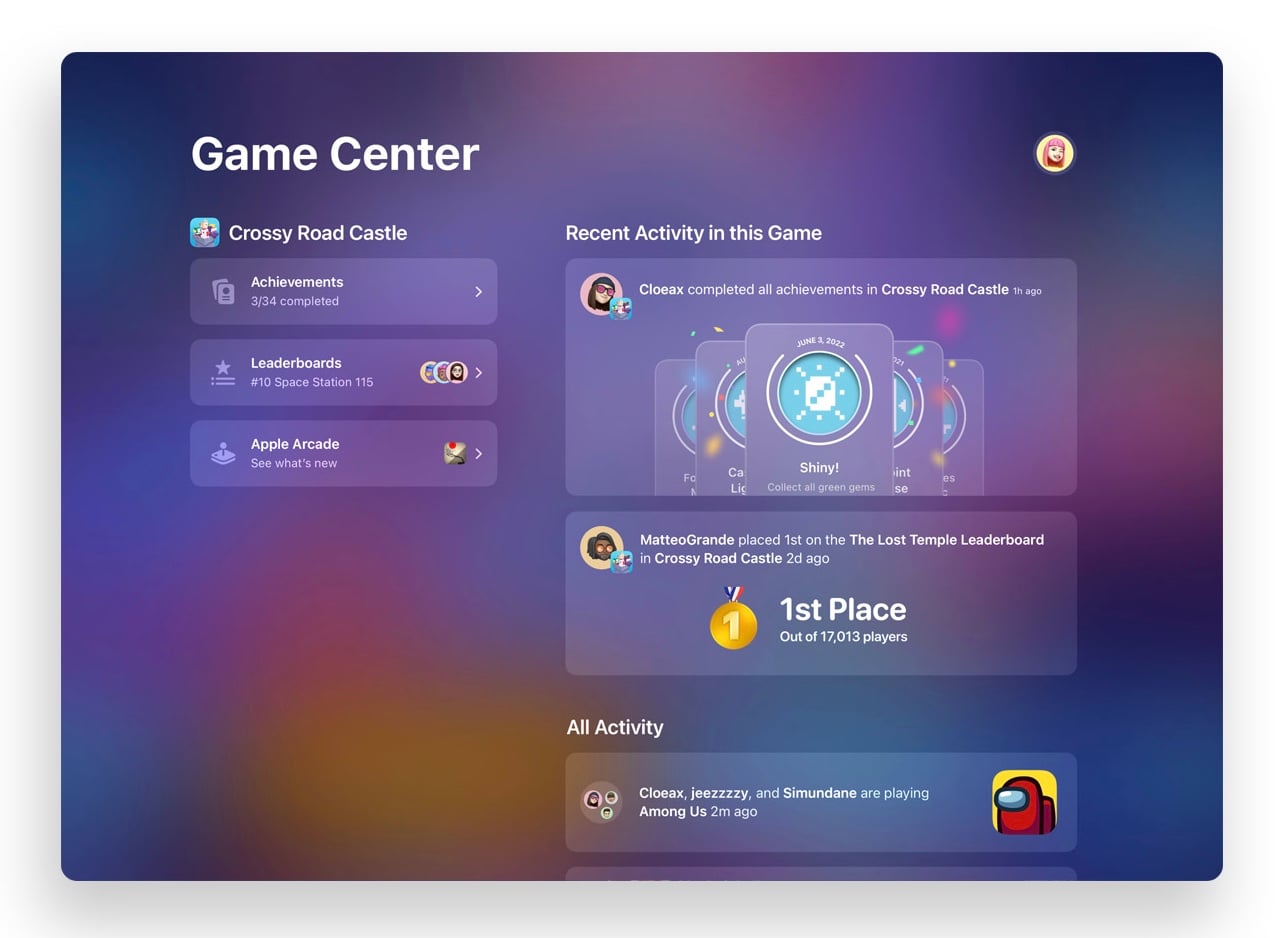 Game Center macOS Ventura