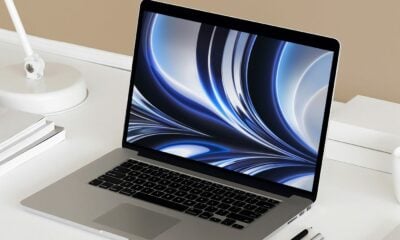 Fond d'écran MacBook Air M2 bleu