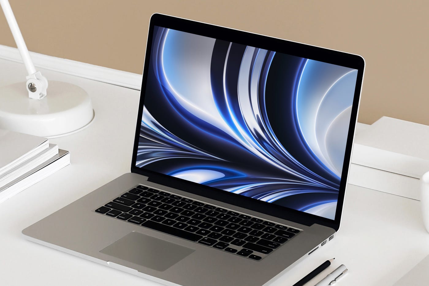 Fond d'écran MacBook Air M2 bleu