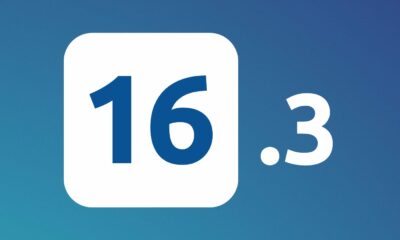 iOS 16.3 fond bleu