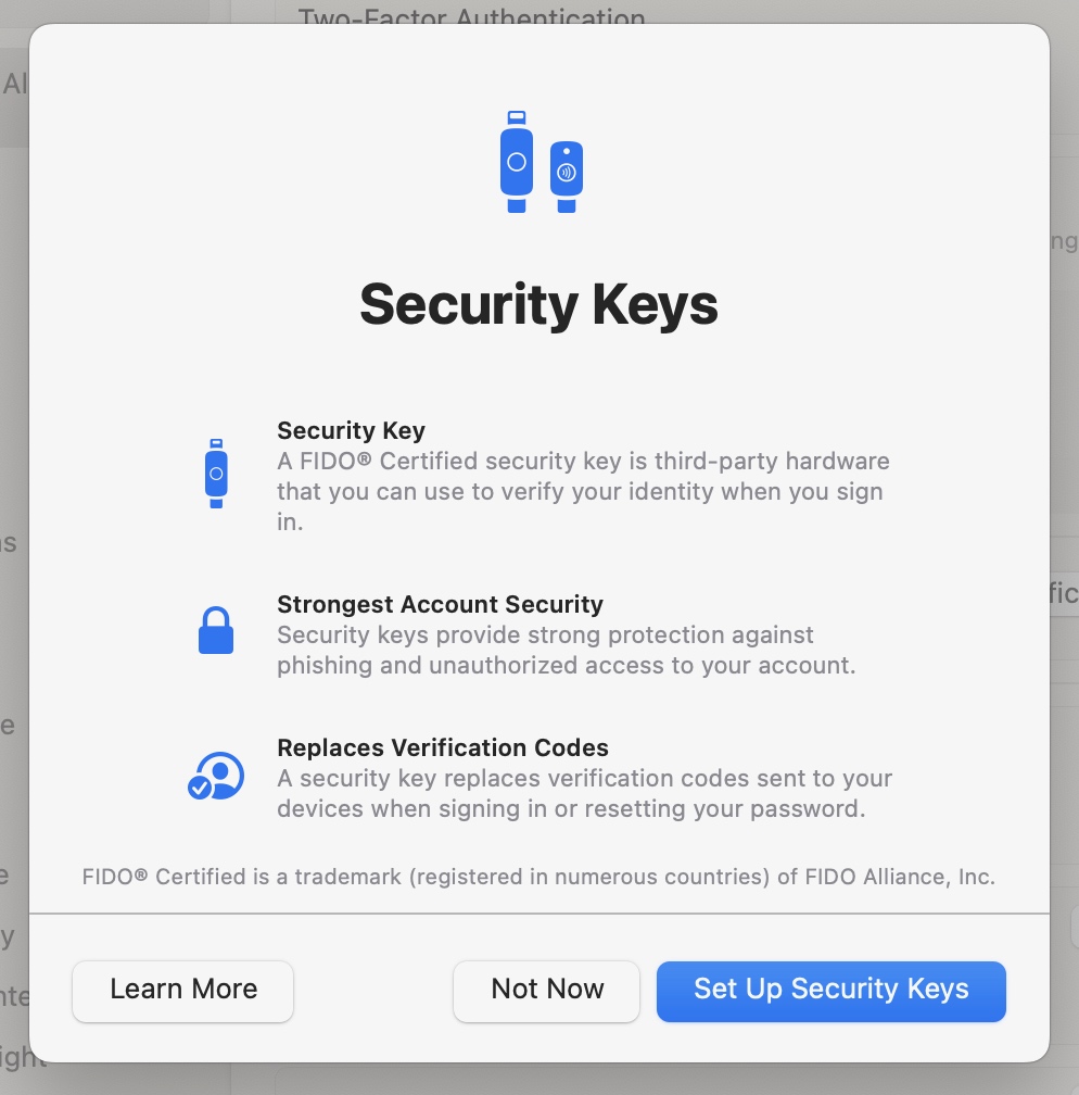 Clé de sécurité iOS 16.3
