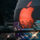 Apple Store pomme croquée rouge