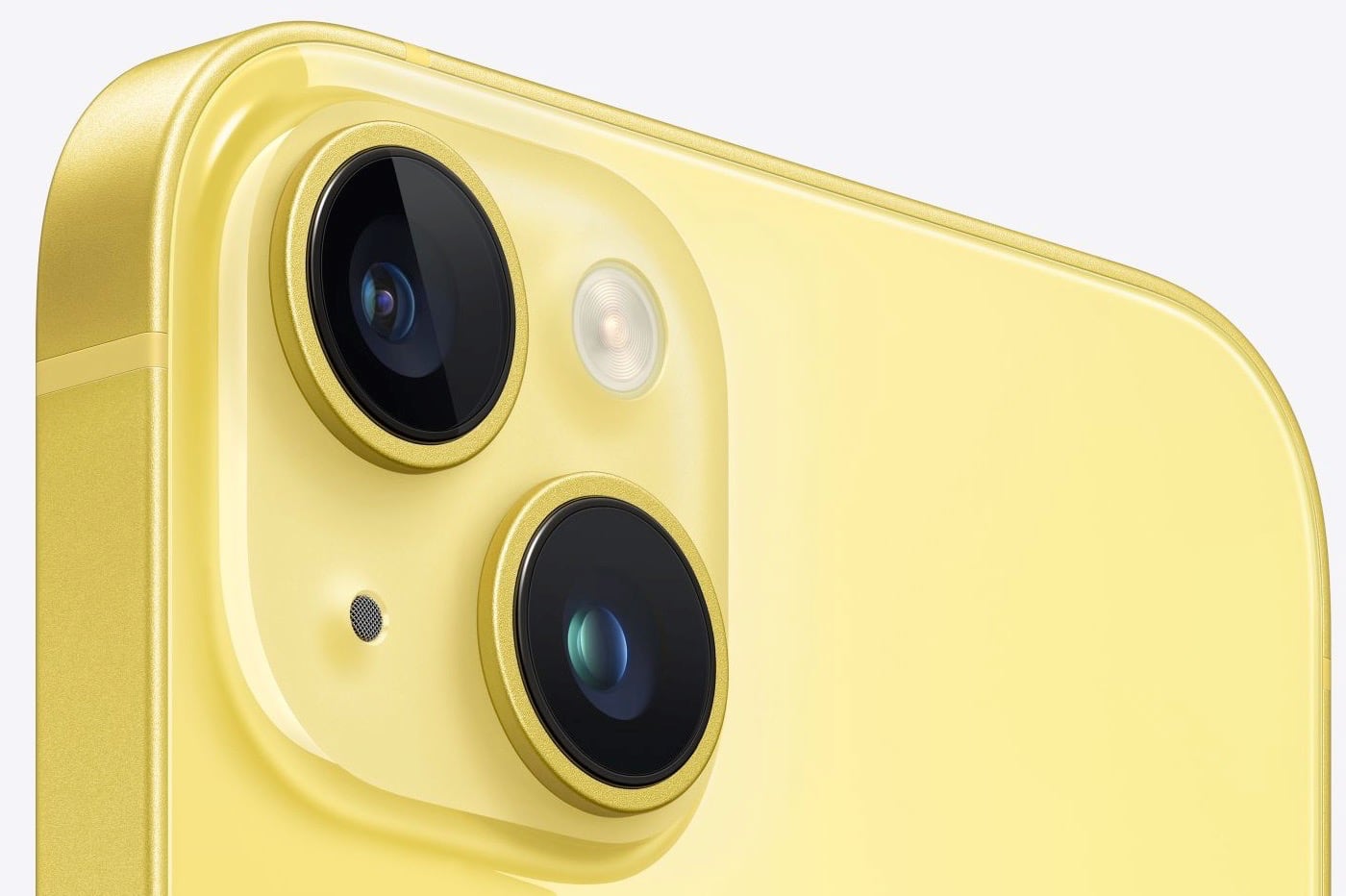 iPhone 14 Plus jaune et capteurs photo