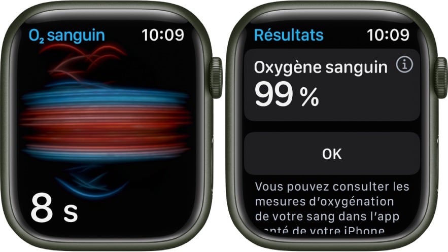 Taux oxygénation sang Apple Watch