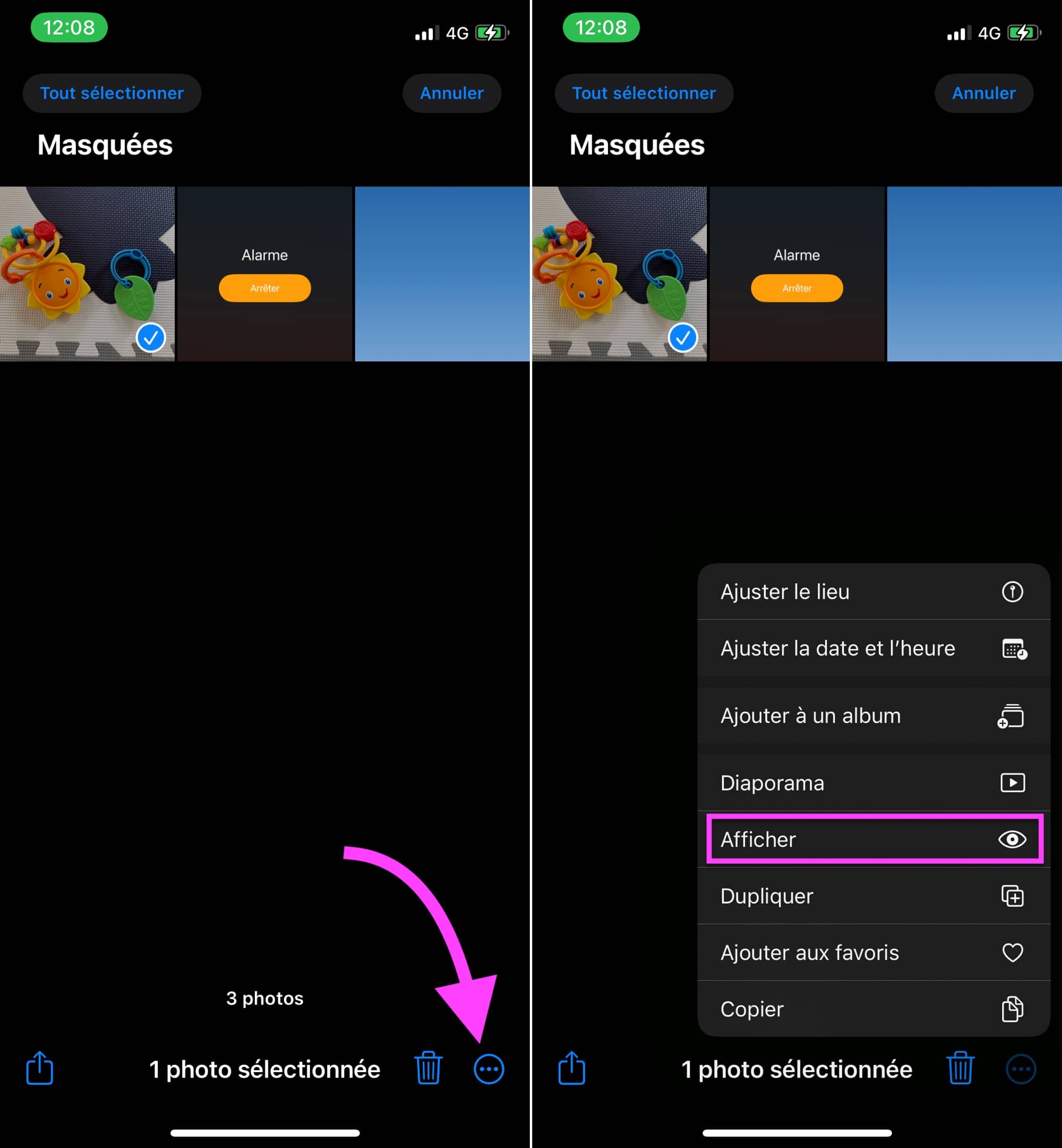 Afficher image masquée