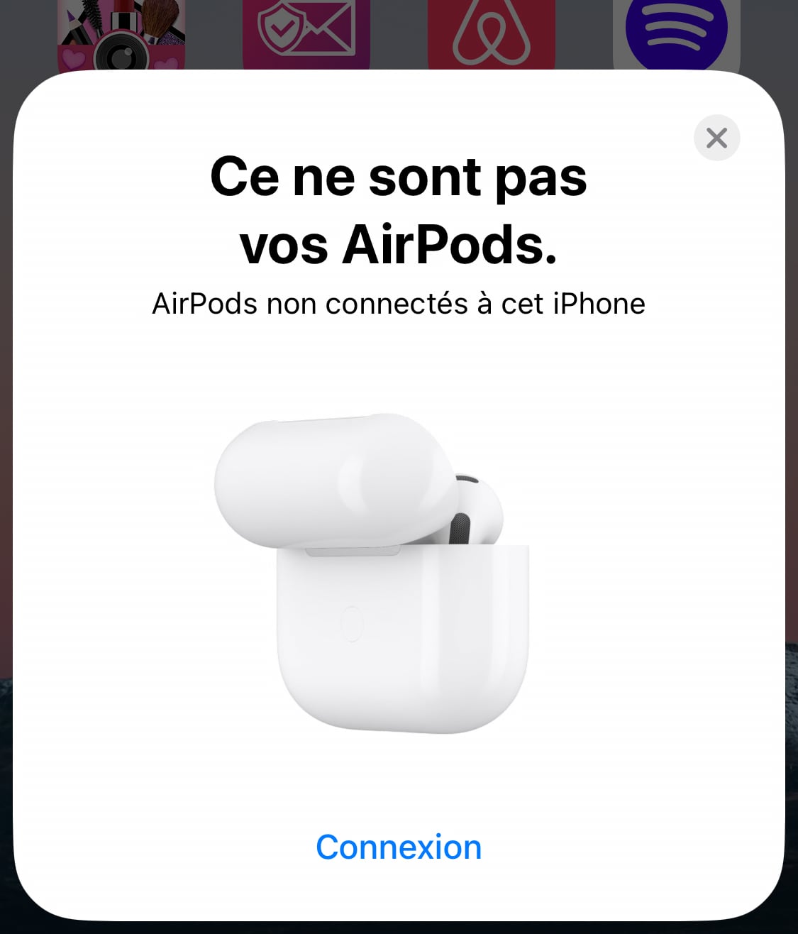 AirPods première connexion