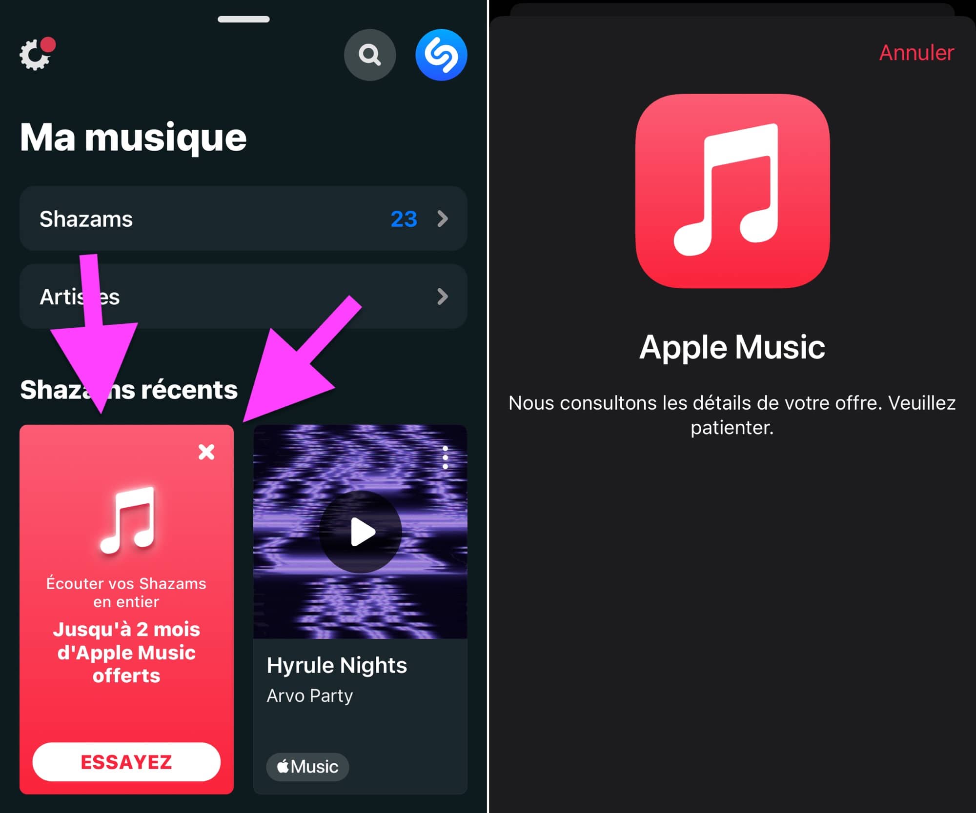 Abonnement Apple Music 60 jours offerts Shazam
