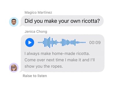Transcription audio vers texte iOS 17