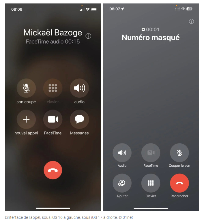 Appels ios 17