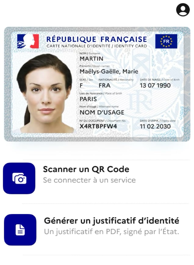 App France Identité carte identité