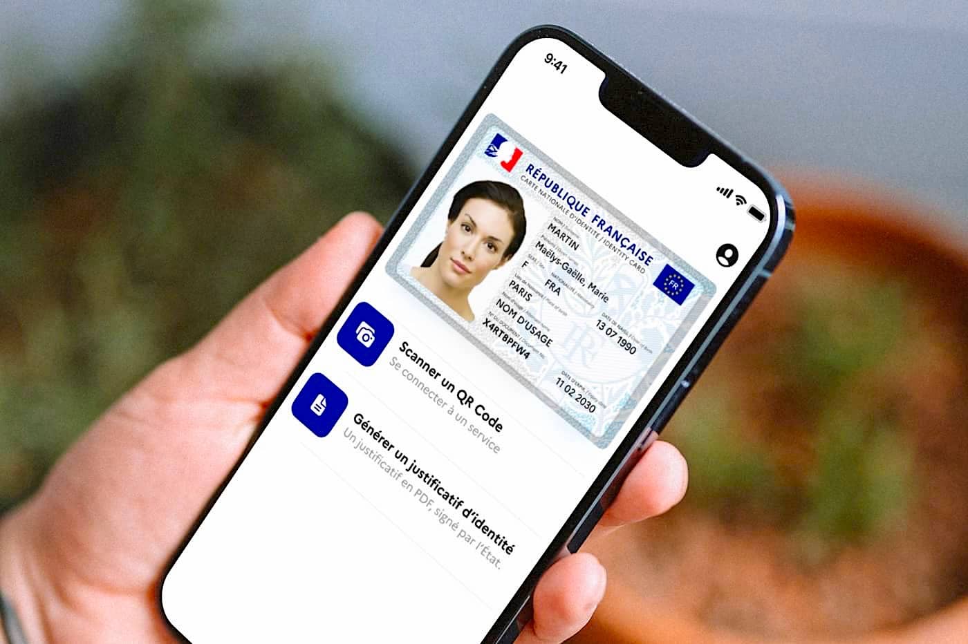 Carte identité dans l'iPhone