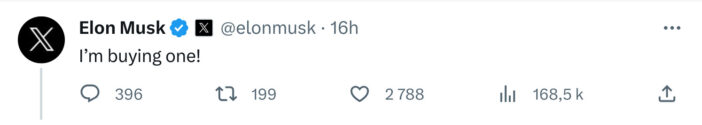 Reaction elon musk