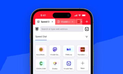 Capture d'écran application Vivaldi sur iPhone