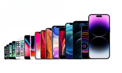 tous les iPhone alignés