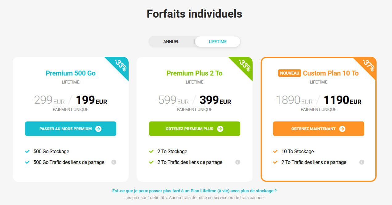 PCloud Forfaits Individuels Prix