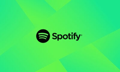 Spotify logo sur fond vert