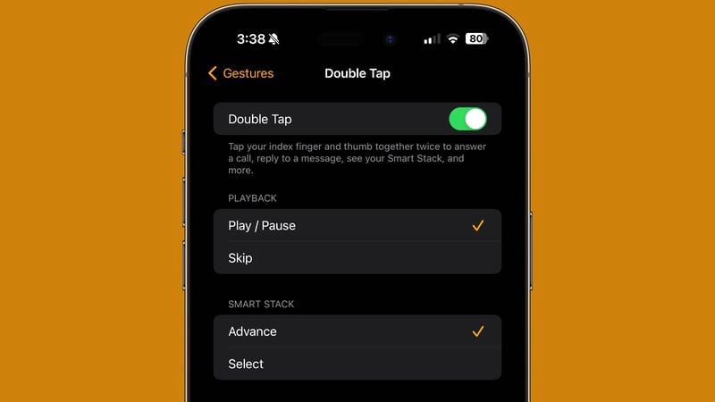 Toucher deux fois Apple Watch